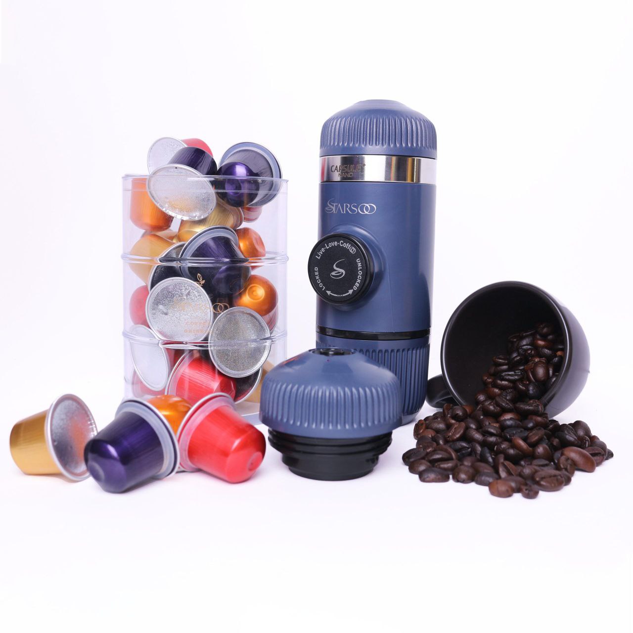 قهوه ساز همراه نانوکپسول | 2کاره پودر و کپسول - طوسی