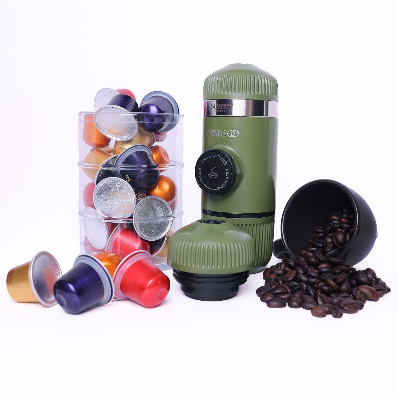 قهوه ساز همراه نانوکپسول | 2کاره پودر و کپسول - سبز
