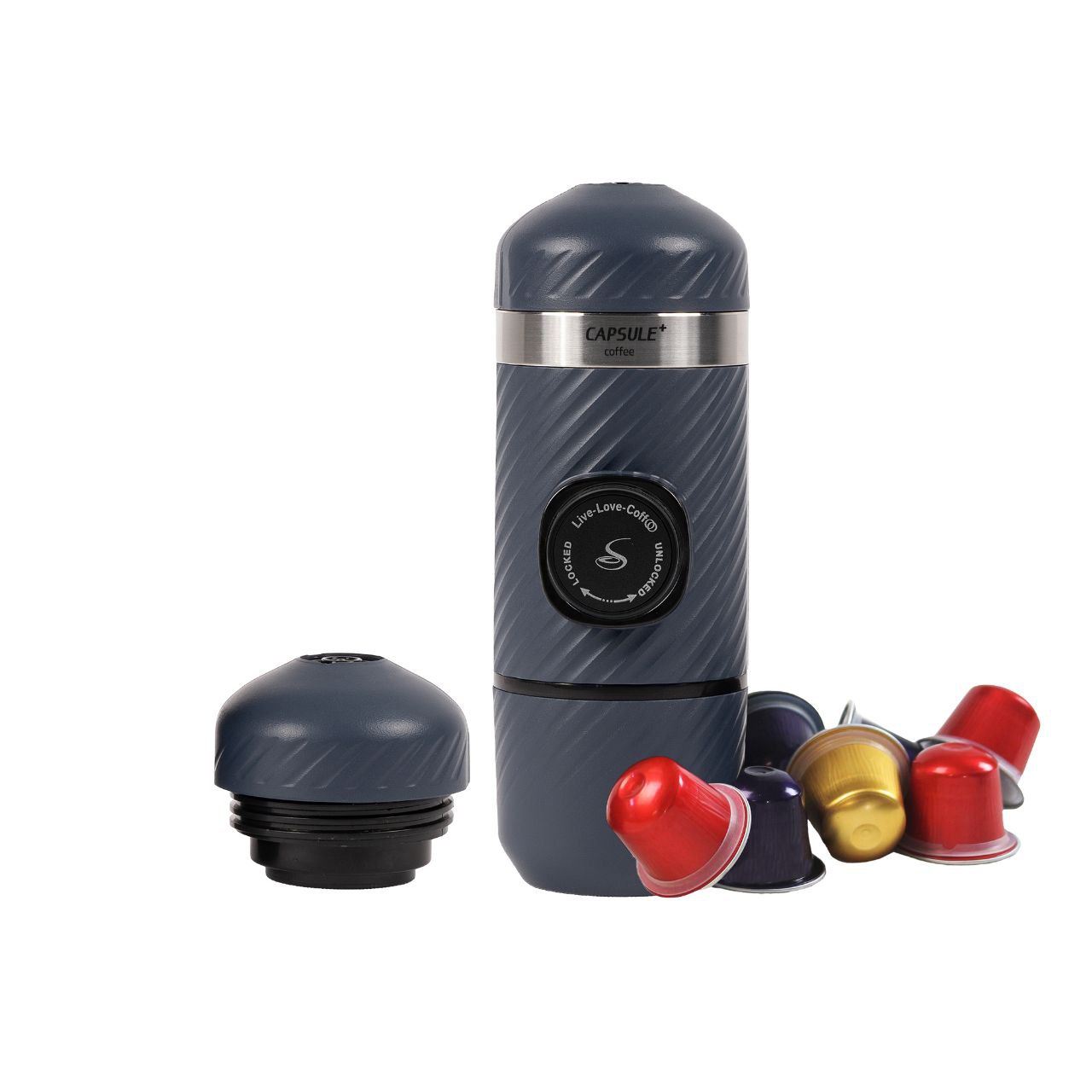 قهوه ساز همراه نانوکپسول دیاگونال |  2کاره پودر و کپسول - طوسی