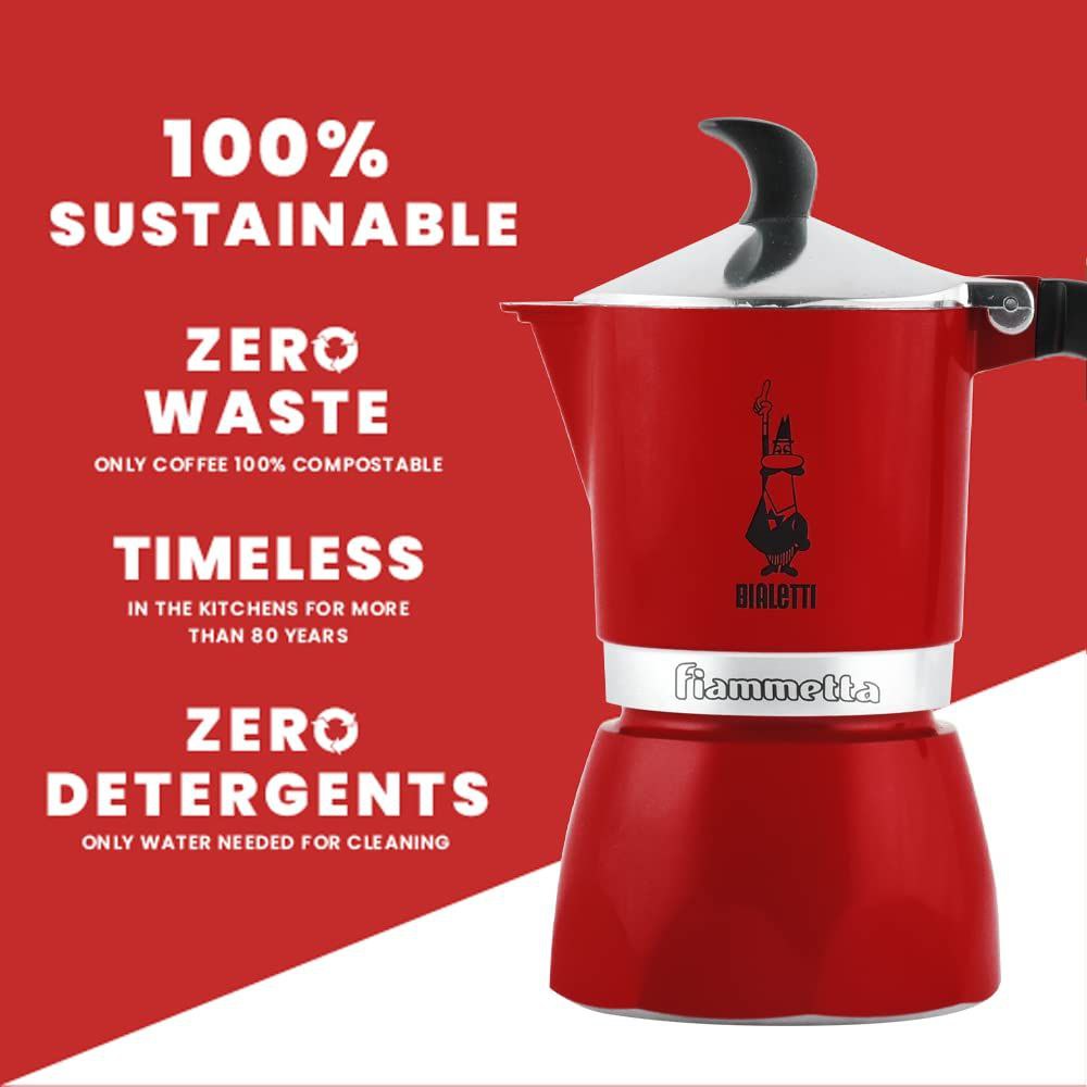 موکاپات بیالتی مدل Fiammetta |  ظرفیت 3 کاپ - قرمز