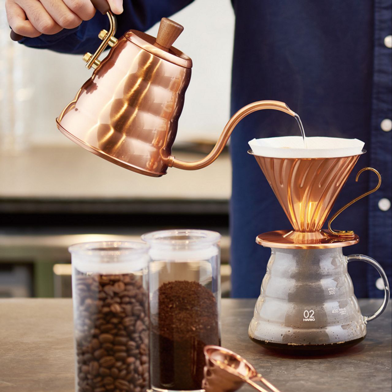 دریپر V60 مسی - هریو |  V60 Copper Dripper - Hario