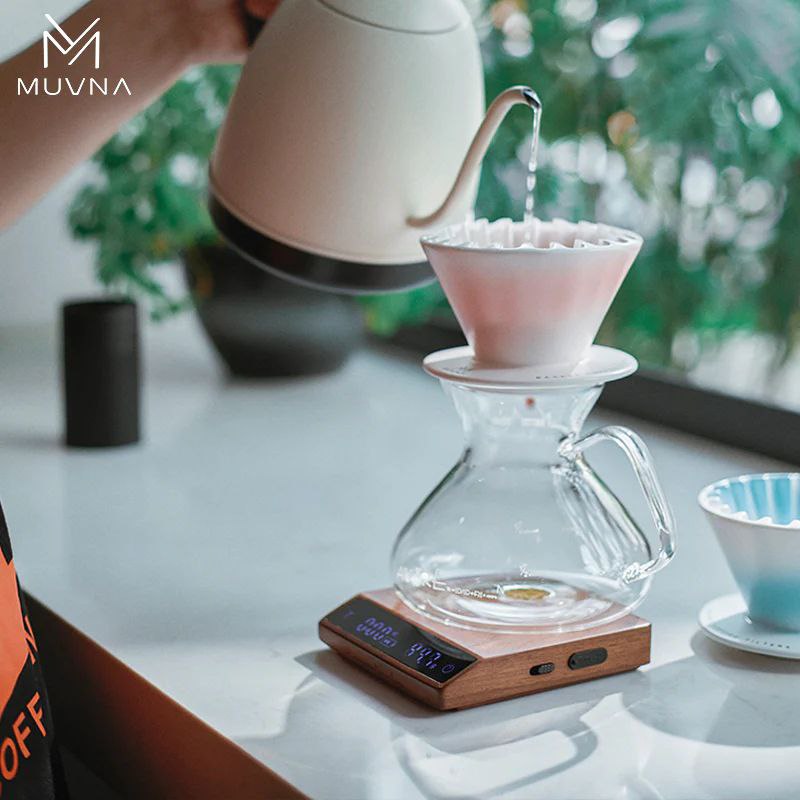 دریپر V60  اوریگامی سرامیکی موونا - 4 نفره  |  MUVNA Hand Brewed Coffee Cone Filter Cup 4 cup