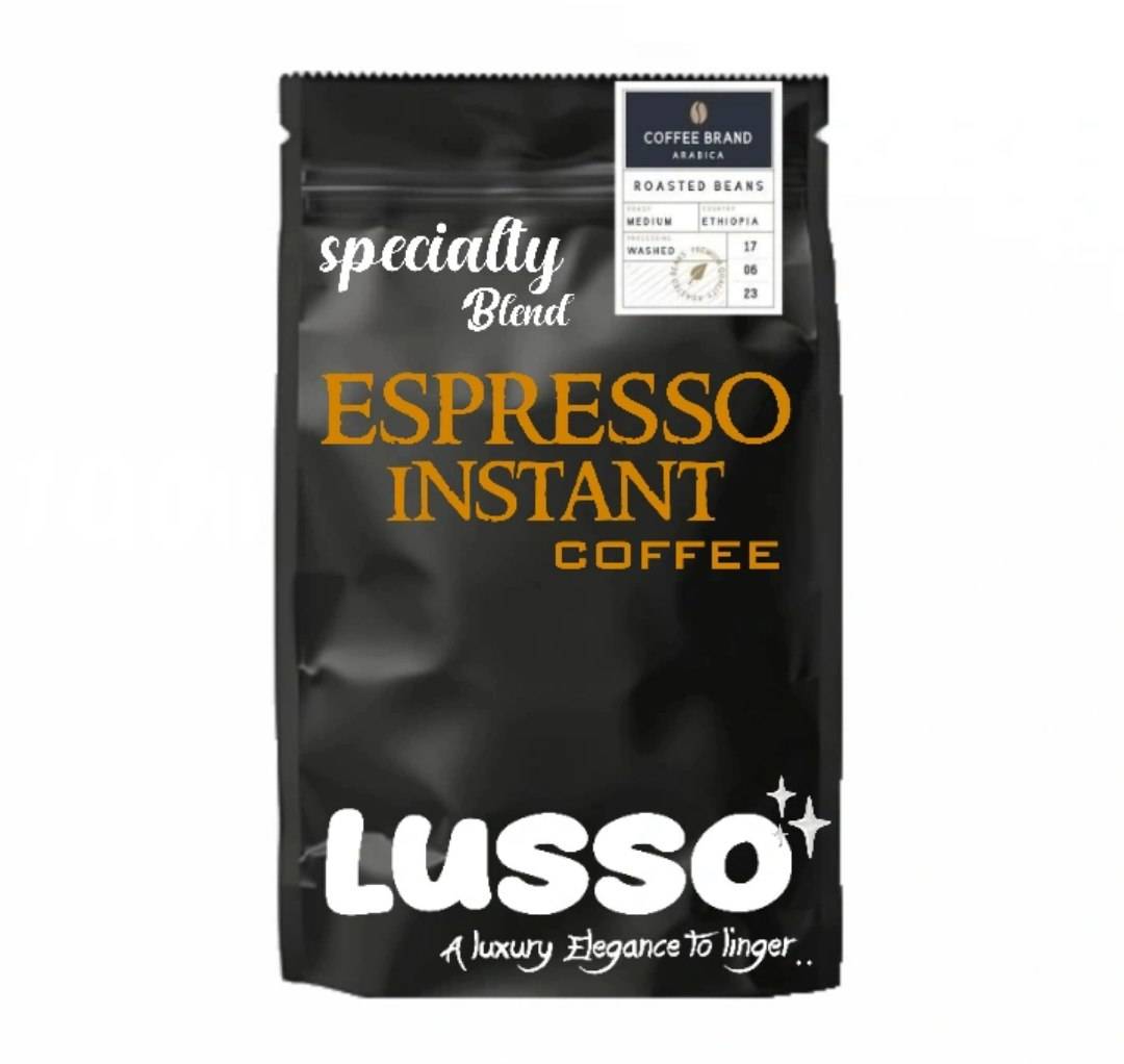 پودر قهوه  اسپرسو فوری اصل - فول کافئین - 500 گرم |  LUSSO Freeze-dried Coffee