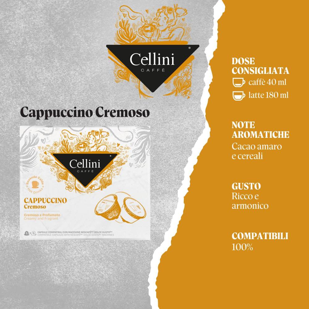 کپسول قهوه دولچه گوستو چلینی Cappuccino Cremoso