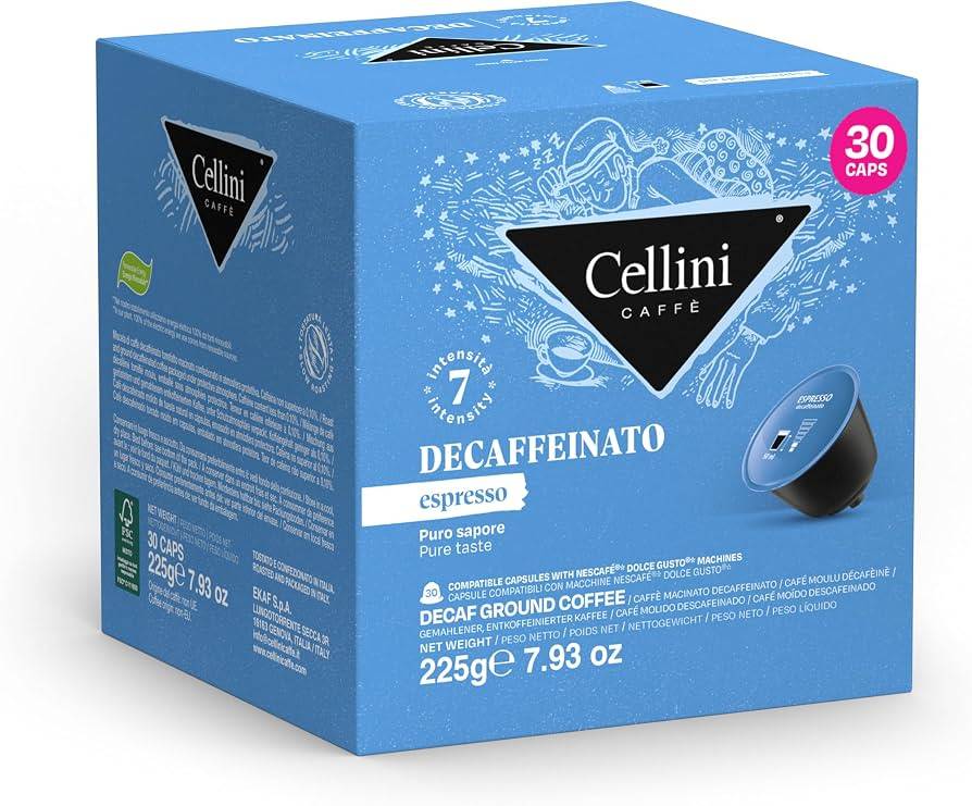 کپسول قهوه دولچه گوستو چلینی بدون کافیین - مدل  Caffè Espresso Decaffeinato